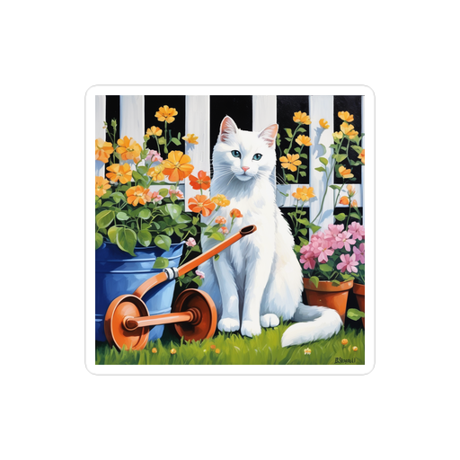 PugMug Custom White Companion Cat Sticker