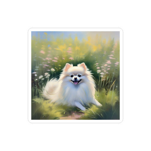 PugMug Custom White Pomeranian Sticker