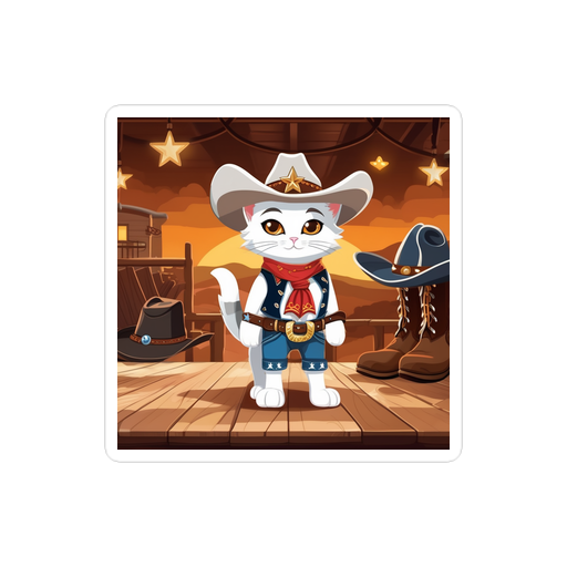 PugMug Custom White Companion Cat Sticker