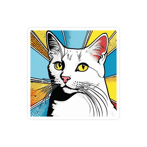 PugMug Custom White Companion Cat Sticker