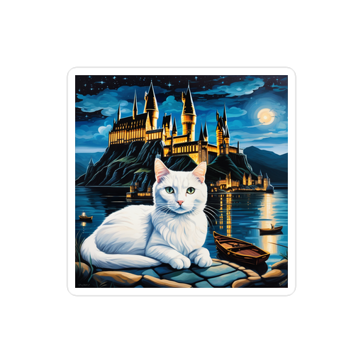 PugMug Custom White Companion Cat Sticker