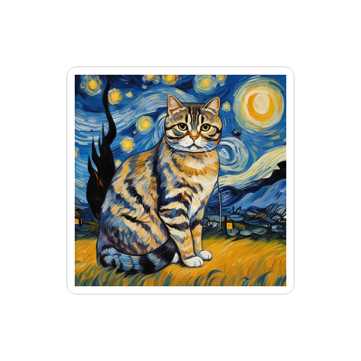 PugMug Custom Tabby Scottish Fold Cat Sticker