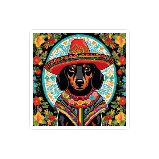 PugMug Custom Black Dachshund Sticker