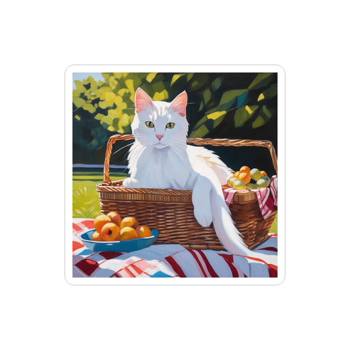 PugMug Custom White Companion Cat Sticker