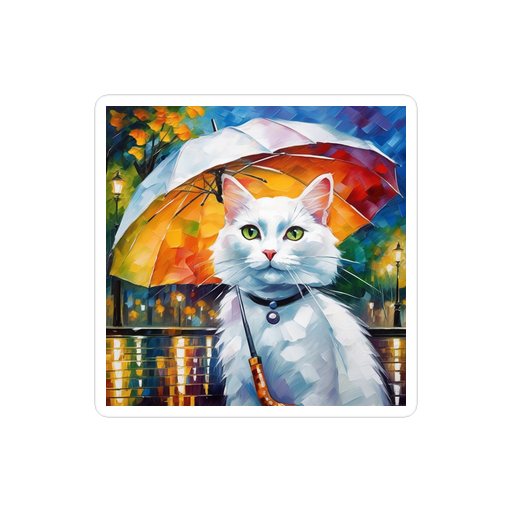 PugMug Custom White Companion Cat Sticker