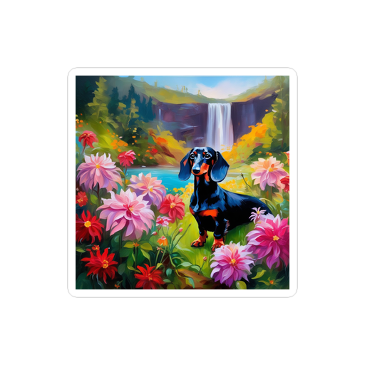 PugMug Custom Black Dachshund Sticker