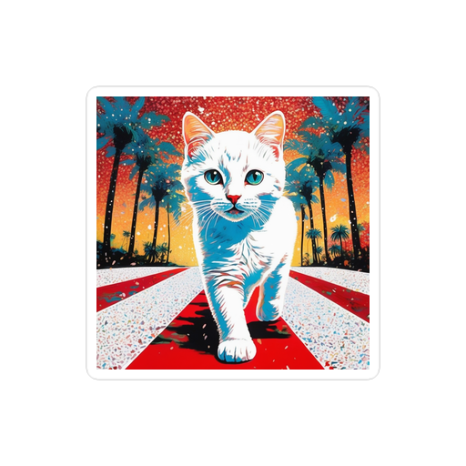 PugMug Custom White Companion Cat Sticker