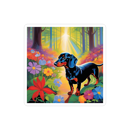 PugMug Custom Black Dachshund Sticker