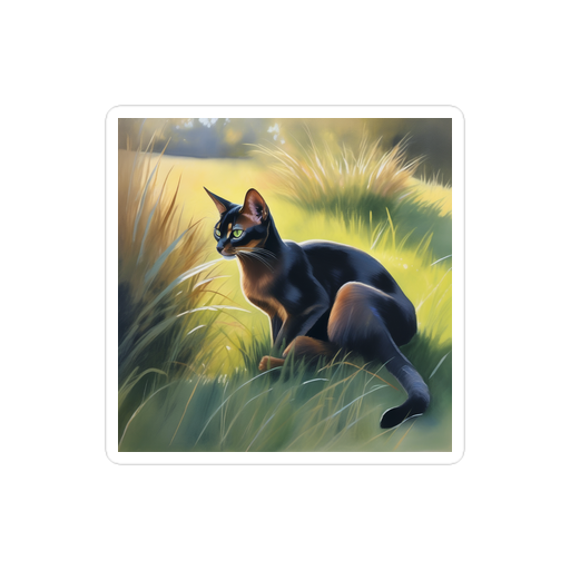 PugMug Custom Black Abyssinian Cat Sticker