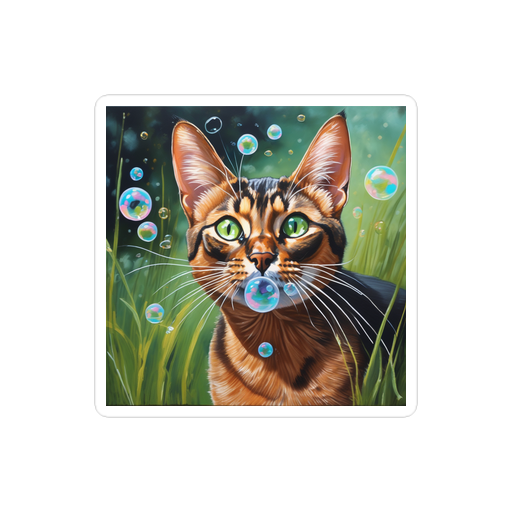 PugMug Custom Tabby Abyssinian Cat Sticker