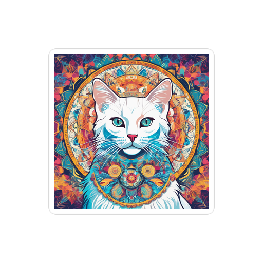 PugMug Custom White Companion Cat Sticker