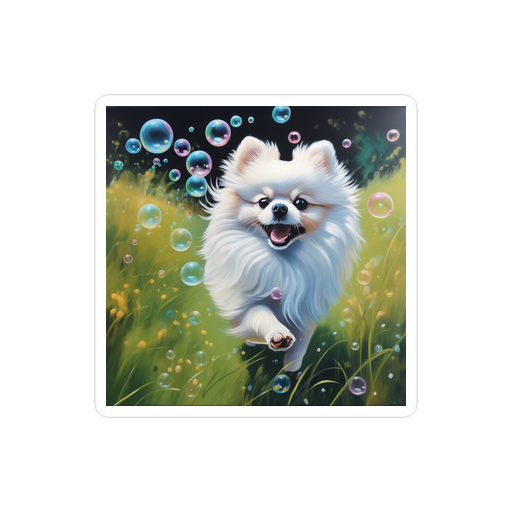PugMug Custom White Pomeranian Sticker