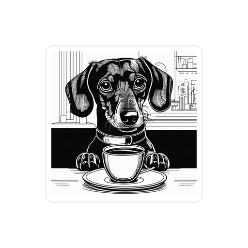 PugMug Custom Black Dachshund Sticker
