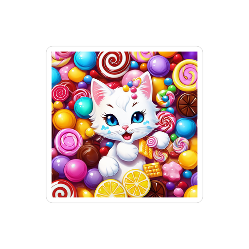 PugMug Custom White Companion Cat Sticker