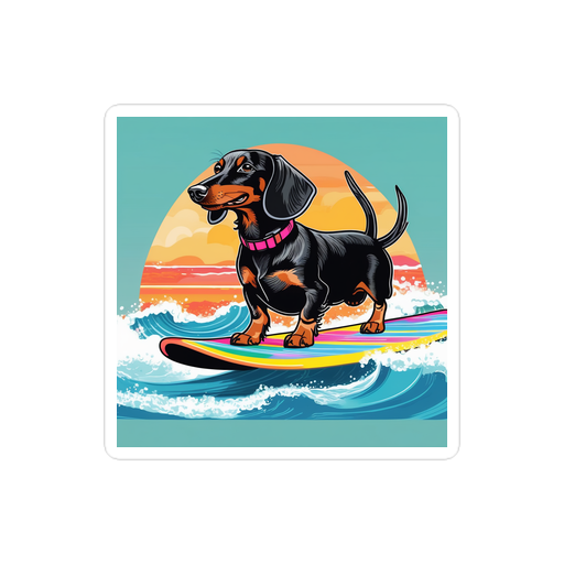PugMug Custom Black Dachshund Sticker