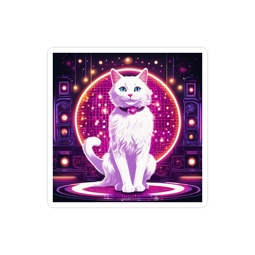 PugMug Custom White Companion Cat Sticker