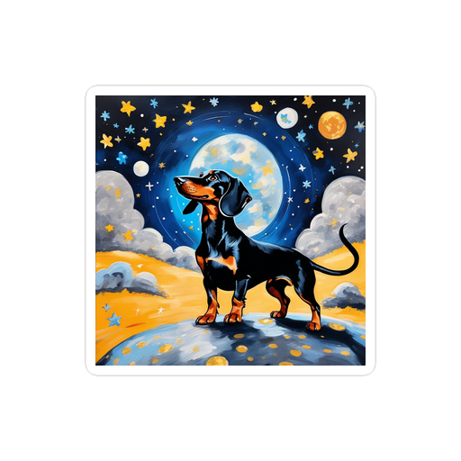 PugMug Custom Black Dachshund Sticker