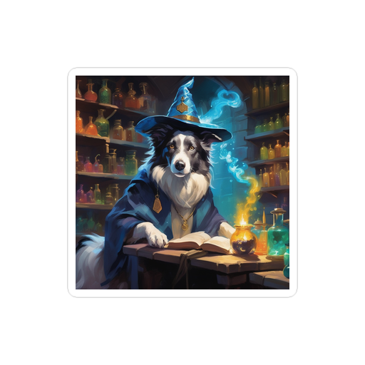 PugMug Custom Blue Merle Border Collie Sticker