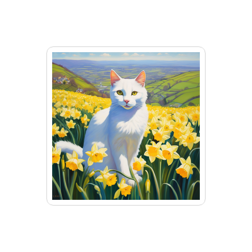 PugMug Custom White Companion Cat Sticker