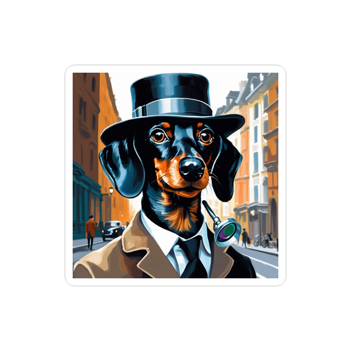 PugMug Custom Black Dachshund Sticker