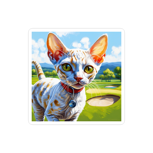 PugMug Custom Tabby Devon Rex Cat Sticker