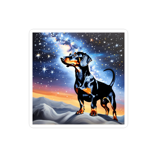 PugMug Custom Black Dachshund Sticker