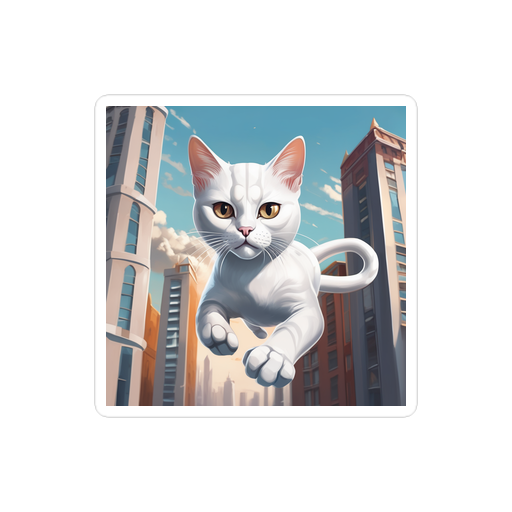 PugMug Custom White Exotic Cat Sticker