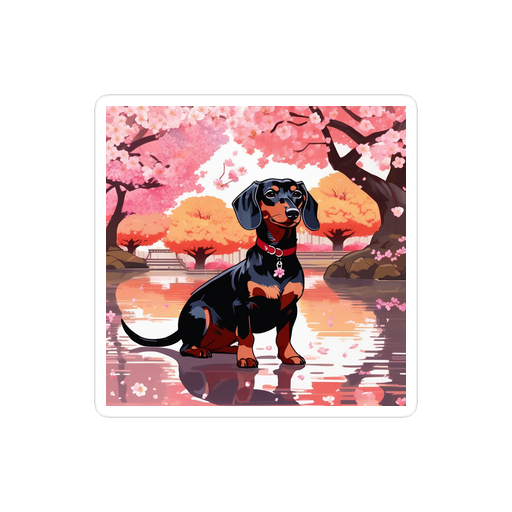 PugMug Custom Black Dachshund Sticker