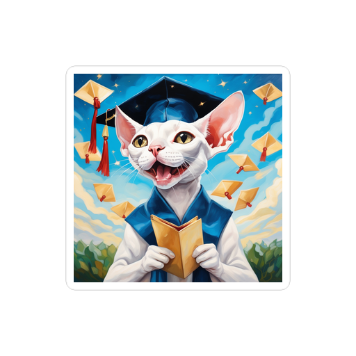 PugMug Custom White Sphynx Cat Sticker