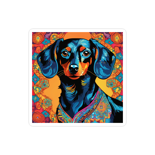PugMug Custom Black Dachshund Sticker