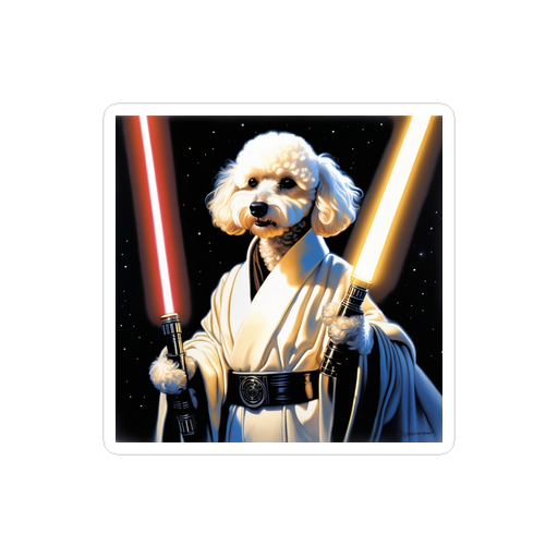 PugMug Custom White Poodle Sticker
