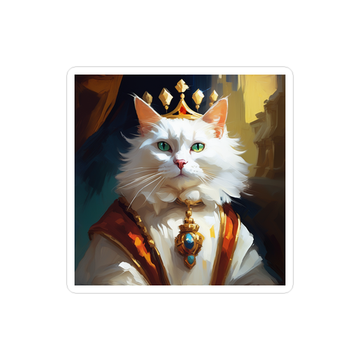 PugMug Custom White Companion Cat Sticker