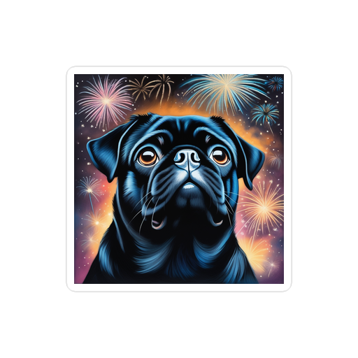 PugMug Custom Black Pug Sticker