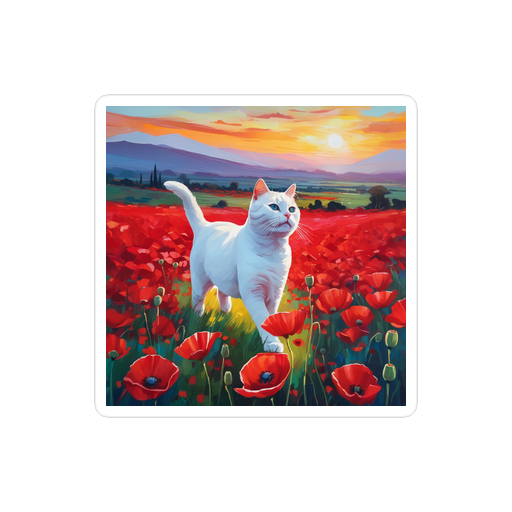 PugMug Custom White Companion Cat Sticker