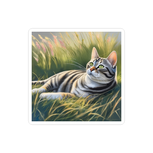 PugMug Custom Tabby American Shorthair Cat Sticker
