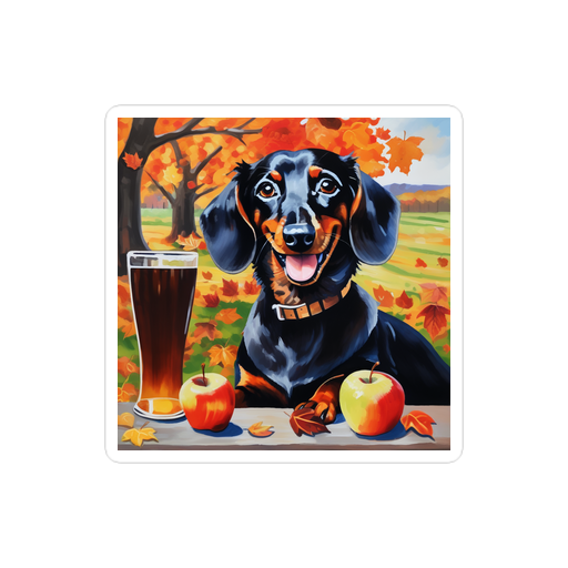 PugMug Custom Black Dachshund Sticker