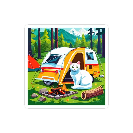 PugMug Custom White Companion Cat Sticker