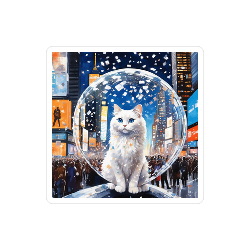 PugMug Custom White Ragdoll Cat Sticker