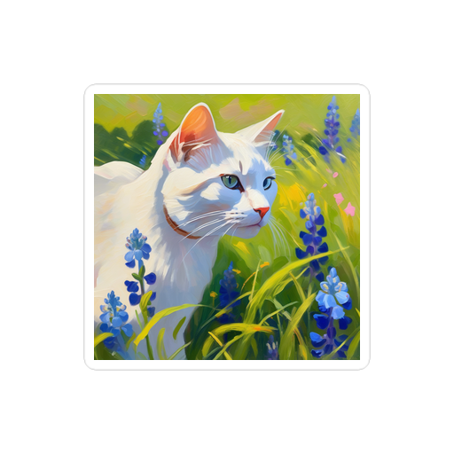 PugMug Custom White Companion Cat Sticker