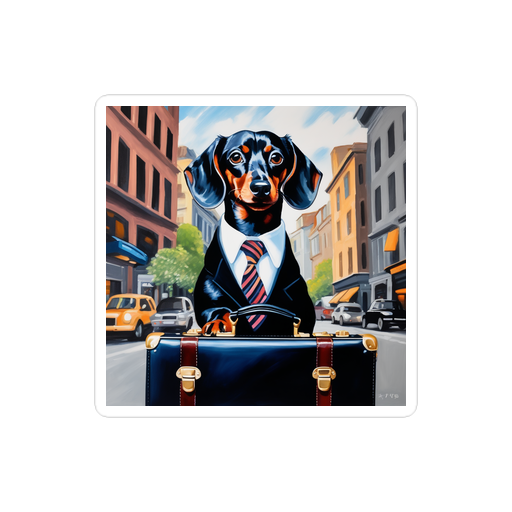 PugMug Custom Black Dachshund Sticker