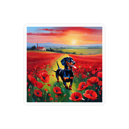 PugMug Custom Black Dachshund Sticker