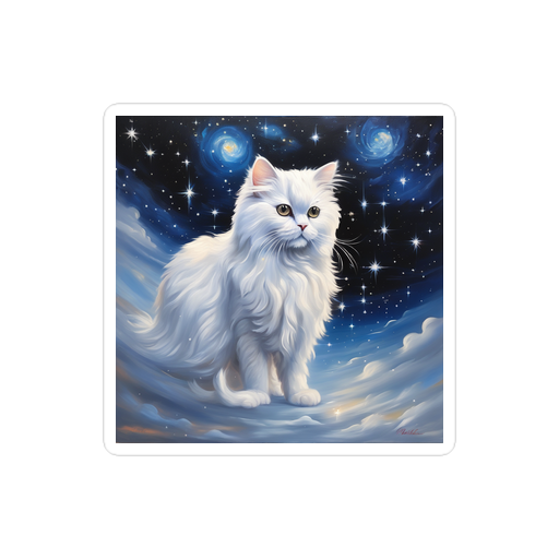 PugMug Custom White Persian Cat Sticker