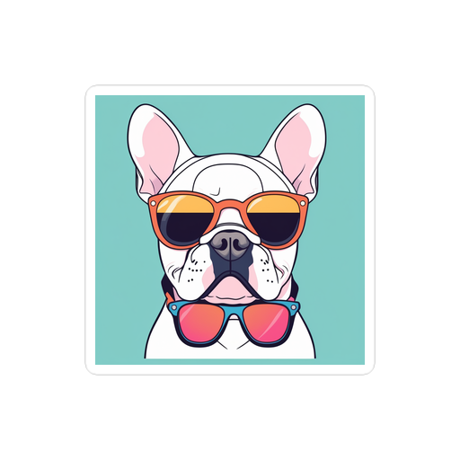 PugMug Custom White French Bulldog Sticker
