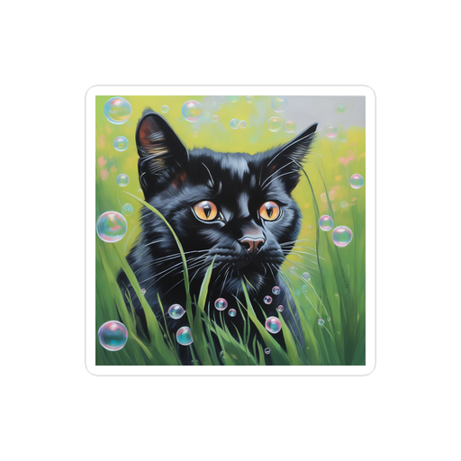 PugMug Custom Black Exotic Cat Sticker