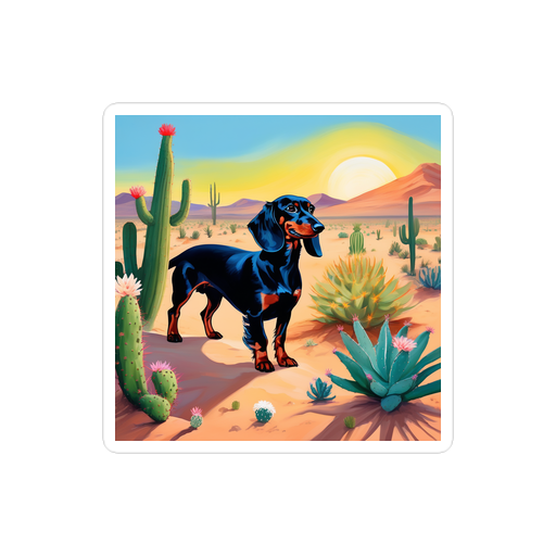 PugMug Custom Black Dachshund Sticker