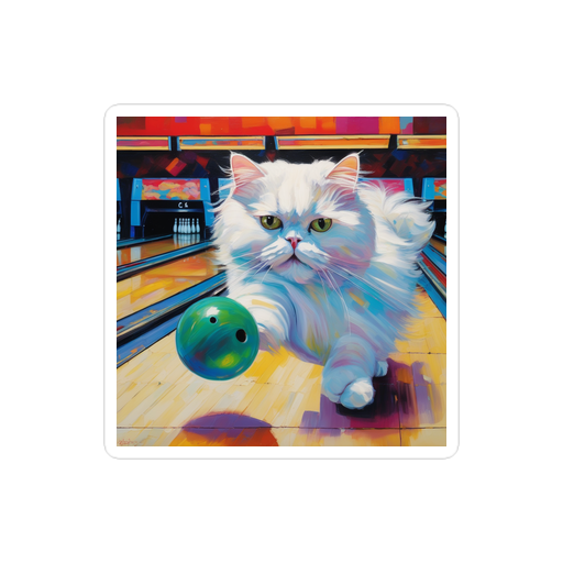 PugMug Custom White Persian Cat Sticker