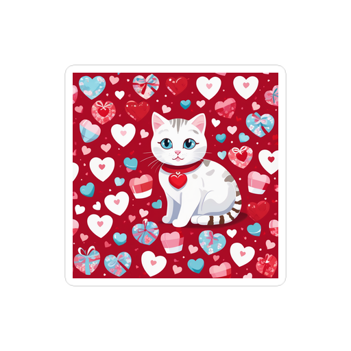 PugMug Custom White American Shorthair Cat Sticker