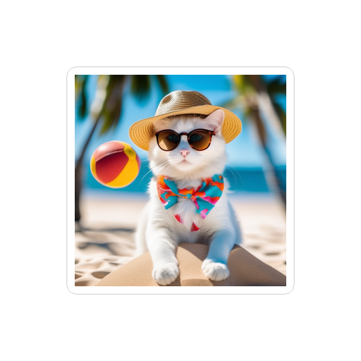 PugMug Custom White Companion Cat Sticker