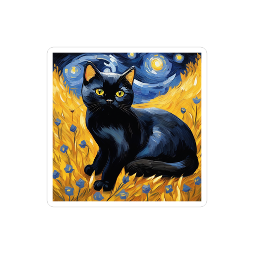 PugMug Custom Black British Shorthair Cat Sticker