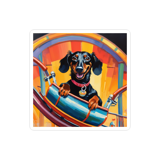 PugMug Custom Black Dachshund Sticker